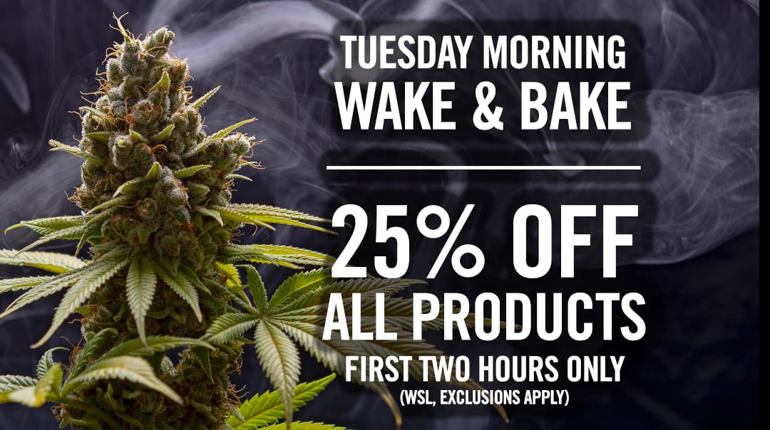 25% OFF All Products For the First Two Hours of the Day.